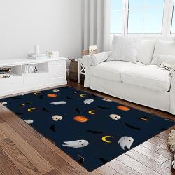 halloween style pumpkin autumn retangle carpet area rug home decor halloween gift light room hal83