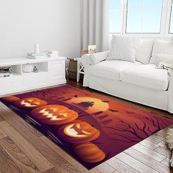 halloween style pumpkin autumn retangle carpet area rug home decor halloween gift light room hal86