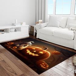 halloween style pumpkin autumn retangle carpet area rug home decor halloween gift light room hal91