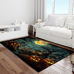 halloween style pumpkin autumn retangle carpet area rug home decor halloween gift light room hal92