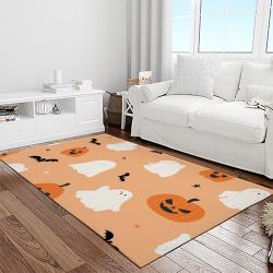 halloween style pumpkin autumn retangle carpet area rug home decor halloween gift light room hal93