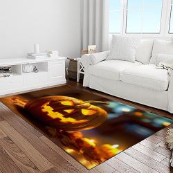 halloween style pumpkin autumn retangle carpet area rug home decor halloween gift light room hal96