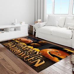 halloween style pumpkin autumn retangle carpet area rug home decor halloween gift light room hal97