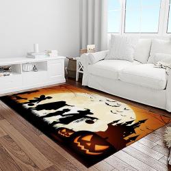 halloween style pumpkin autumn retangle carpet area rug home decor halloween gift light room hal98