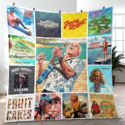 Jimmy Buffett Tropical Rock Singer Musician Quilt Blanket Fleece Blanket Amazing Gift For Fans Room Decor JB3