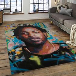 Kendrick Lamar Rapper Hiphop Music Retangle Carpet Area Rug Home Decor Best Gift For Fan And Friends KL17