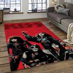 kiss rock band music retangle carpet area rug home decor best gift for fan and friends dark room as91