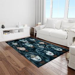 kiss rock band music retangle carpet area rug home decor best gift for fan and friends light room as14