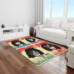 kiss rock band music retangle carpet area rug home decor best gift for fan and friends light room as16