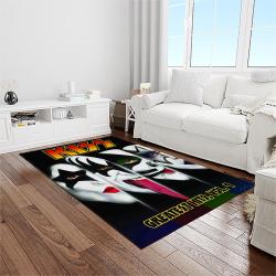 kiss rock band music retangle carpet area rug home decor best gift for fan and friends light room as19