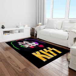 kiss rock band music retangle carpet area rug home decor best gift for fan and friends light room as2