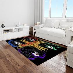 kiss rock band music retangle carpet area rug home decor best gift for fan and friends light room as30