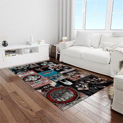 kiss rock band music retangle carpet area rug home decor best gift for fan and friends light room as39