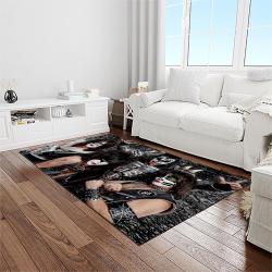 kiss rock band music retangle carpet area rug home decor best gift for fan and friends light room as76