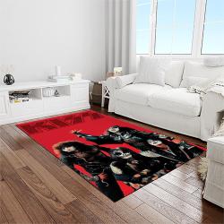 kiss rock band music retangle carpet area rug home decor best gift for fan and friends light room as91