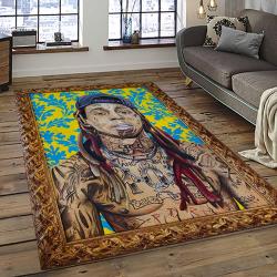 Lil Wayne Rapper Hiphop Music Rap Carpet Area Rug Home Decor Gift For Fans Gift For Friends LIL13