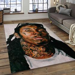 Lil Wayne Rapper Hiphop Music Rap Carpet Area Rug Home Decor Gift For Fans Gift For Friends LIL25