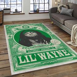 Lil Wayne Rapper Hiphop Music Rap Carpet Area Rug Home Decor Gift For Fans Gift For Friends LIL33