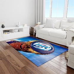 miller lite american style beer retangle carpet area rug home decor gift best present for friends light room ml30