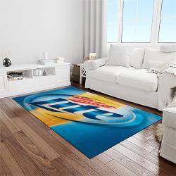 miller lite american style beer retangle carpet area rug home decor gift best present for friends light room ml31
