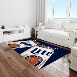 miller lite american style beer retangle carpet area rug home decor gift best present for friends light room ml39