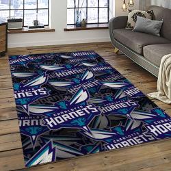 NBA Charlotte Hornets Rectangle Rug Personalized Non-Slip Carpet Gift For Basketball Fans CH55