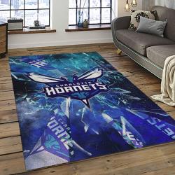 NBA Charlotte Hornets Rectangle Rug Personalized Non-Slip Carpet Gift For Basketball Fans CH65