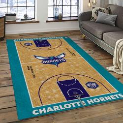 NBA Charlotte Hornets Rectangle Rug Personalized Non-Slip Carpet Gift For Basketball Fans CH66