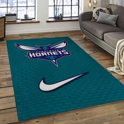 NBA Charlotte Hornets Rectangle Rug Personalized Non-Slip Carpet Gift For Basketball Fans CH69