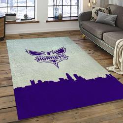 NBA Charlotte Hornets Rectangle Rug Personalized Non-Slip Carpet Gift For Basketball Fans CH75