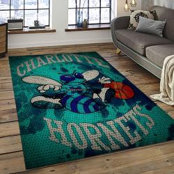 NBA Charlotte Hornets Rectangle Rug Personalized Non-Slip Carpet Gift For Basketball Fans CH82