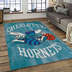 NBA Charlotte Hornets Rectangle Rug Personalized Non-Slip Carpet Gift For Basketball Fans CH84