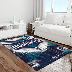 nba charlotte hornets basketball team logo sport carpet area rug home decor best gift for friends light room ch63