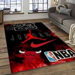 nba chicago bulls basketball team logo sport carpet area rug home decor best gift for friends dark room cb79