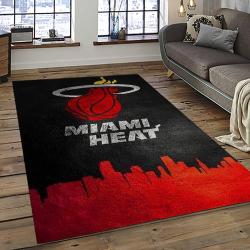 NBA Miami Heat Rectangle Rug Personalized Non-Slip Carpet Gift For Basketball Fans MH52