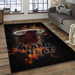 NBA Miami Heat Rectangle Rug Personalized Non-Slip Carpet Gift For Basketball Fans MH60
