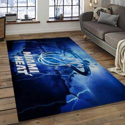 NBA Miami Heat Rectangle Rug Personalized Non-Slip Carpet Gift For Basketball Fans MH61