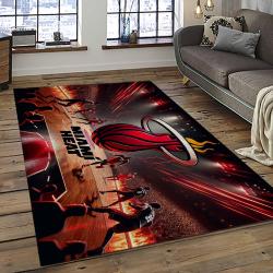 NBA Miami Heat Rectangle Rug Personalized Non-Slip Carpet Gift For Basketball Fans MH72