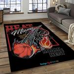 nba miami heat basketball team logo sport carpet area rug home decor best gift for friends dark room mh75