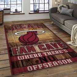NBA Miami Heat Rectangle Rug Personalized Non-Slip Carpet Gift For Basketball Fans MH79