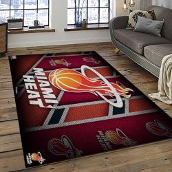 NBA Miami Heat Rectangle Rug Personalized Non-Slip Carpet Gift For Basketball Fans MH80