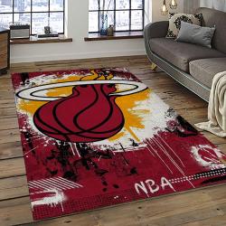 NBA Miami Heat Rectangle Rug Personalized Non-Slip Carpet Gift For Basketball Fans MH84
