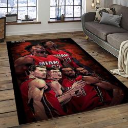 NBA Miami Heat Basketball Team Logo Sport Carpet Area Rug Home Decor Best Gift For Friends MH86