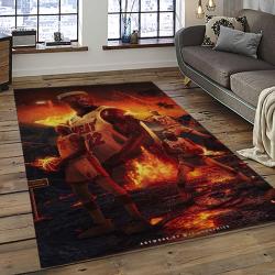 NBA Miami Heat Rectangle Rug Personalized Non-Slip Carpet Gift For Basketball Fans MH89