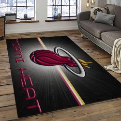 NBA Miami Heat Rectangle Rug Personalized Non-Slip Carpet Gift For Basketball Fans MH91