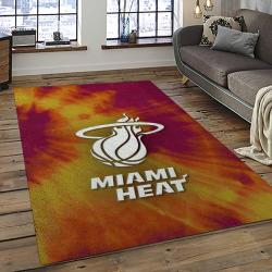 NBA Miami Heat Rectangle Rug Personalized Non-Slip Carpet Gift For Basketball Fans MH93