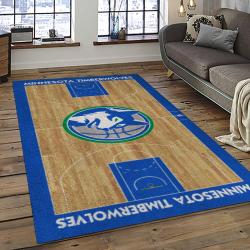 NBA Minnesota Timberwolves Rectangle Rug Personalized Non-Slip Carpet Gift For Basketball Fans MT47