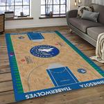 nba minnesota timberwolves basketball team logo sport carpet area rug home decor best gift for friends dark room mt48
