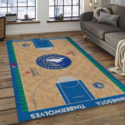 NBA Minnesota Timberwolves Rectangle Rug Personalized Non-Slip Carpet Gift For Basketball Fans MT48