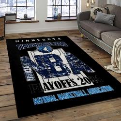 NBA Minnesota Timberwolves Rectangle Rug Personalized Non-Slip Carpet Gift For Basketball Fans MT52
